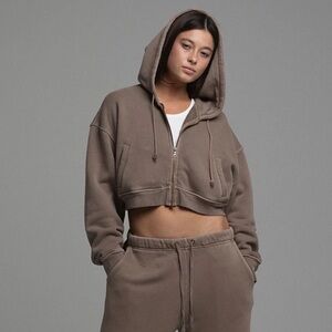 Elwood Babydoll Crop Zip Hoodie XS